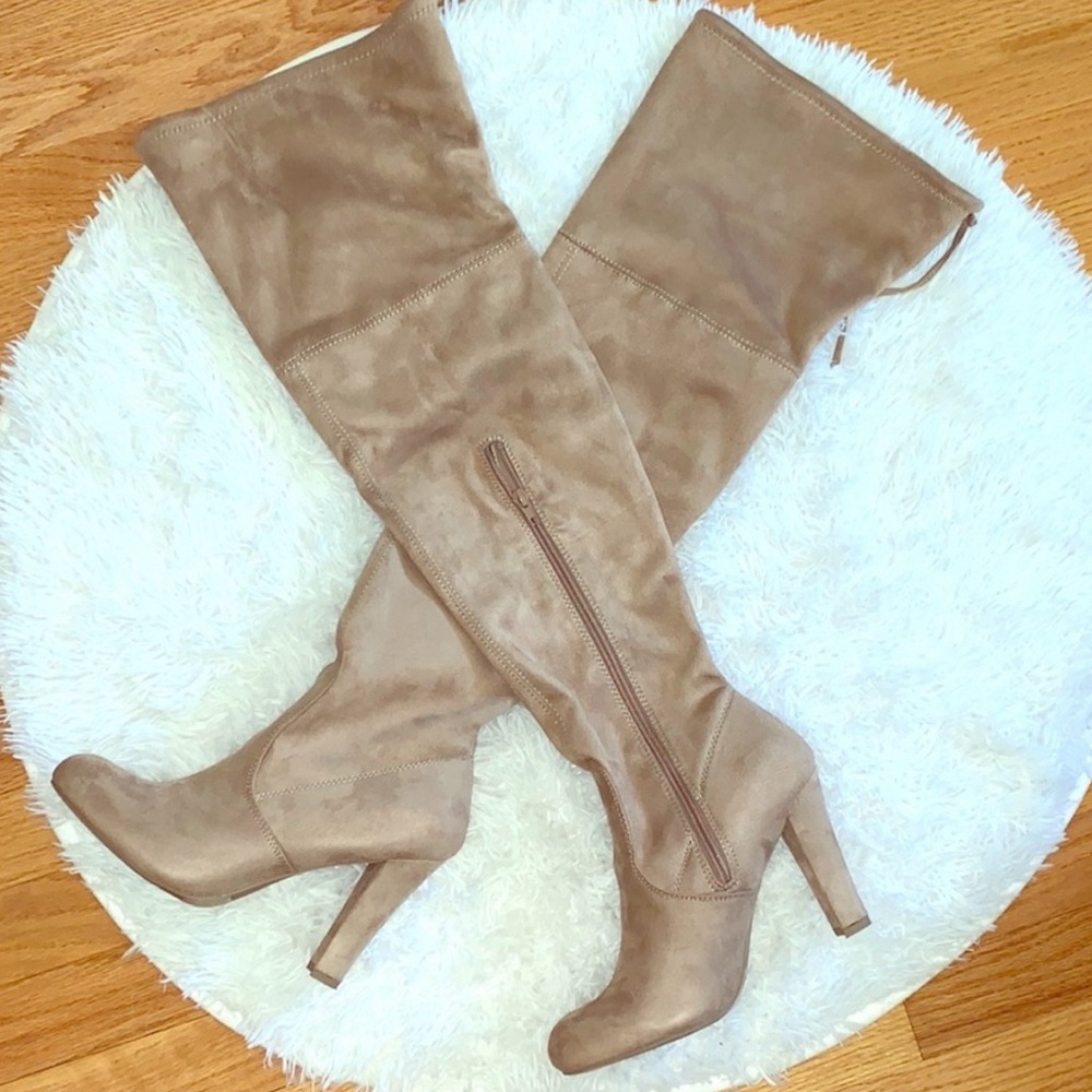 Over the Knee Amaya Tan Boots (NWOT) - Picture 14 of 16